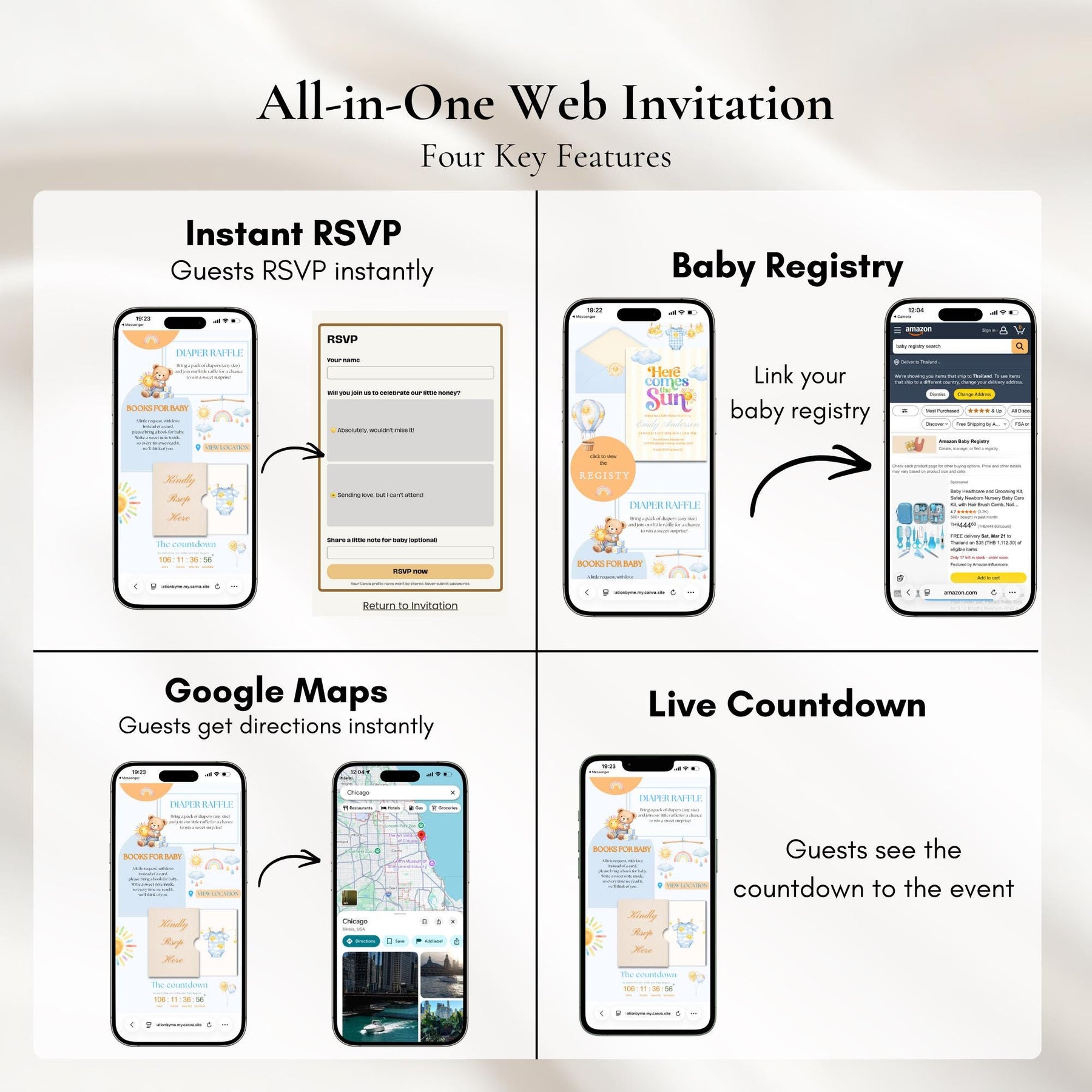 Here Comes the Son Baby Shower Invitation Website with RSVP | Editable Template