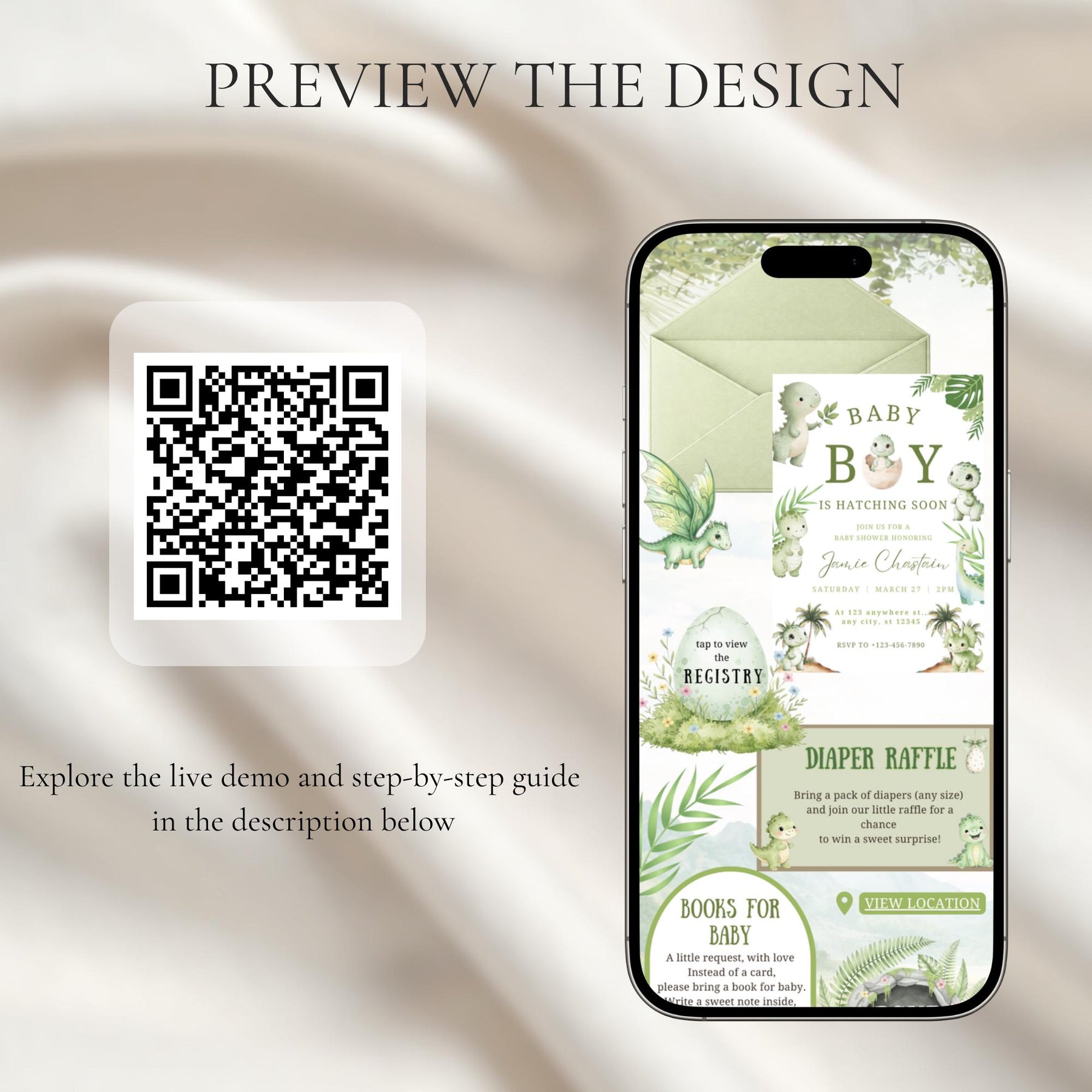 Hatching Soon Baby Shower Invitation Website with RSVP | Editable Canva Template, Digital Baby Shower Invite