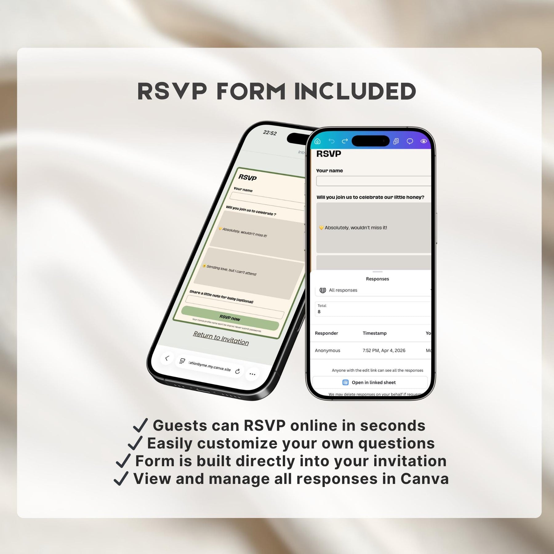 Locally Grown Baby Shower Invitation Website Template | Editable Canva Invite with RSVP