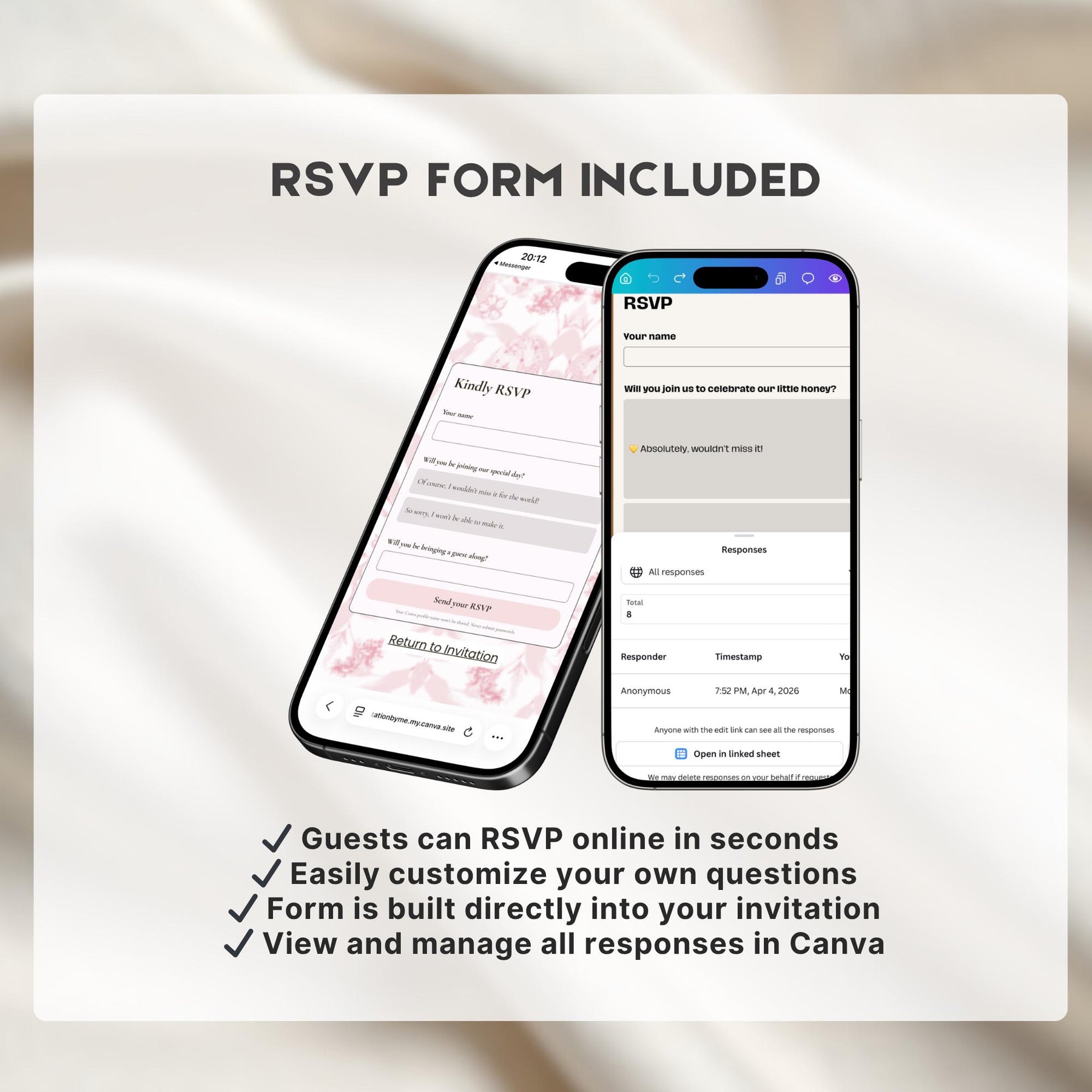 Class of 2026 Graduation Invitation Website with RSVP | Editable Canva Template, Wildflower Grad Invite