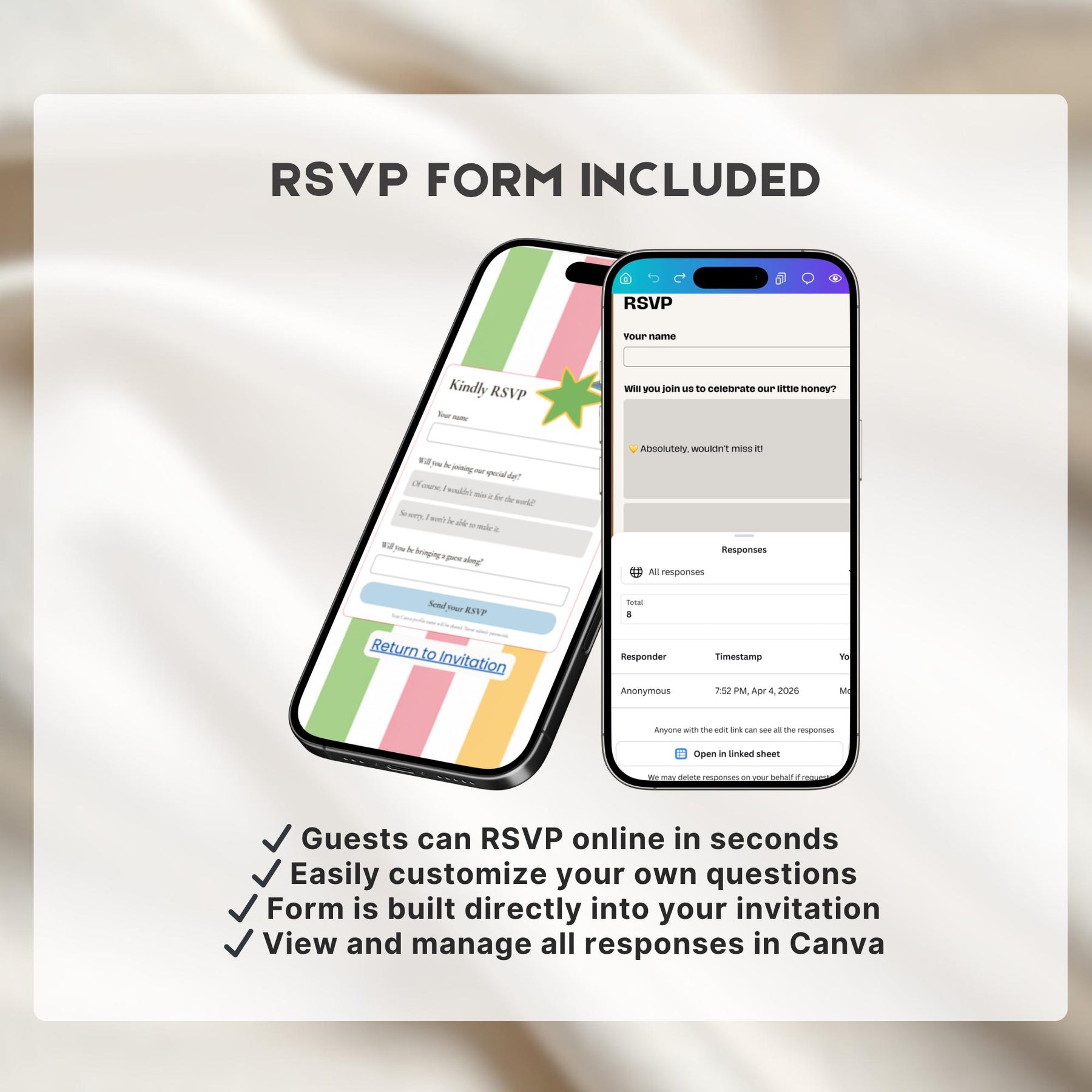 It’s Fun to Be One Birthday Invitation Website with RSVP | Editable Canva Template, 1st Birthday Party Invite
