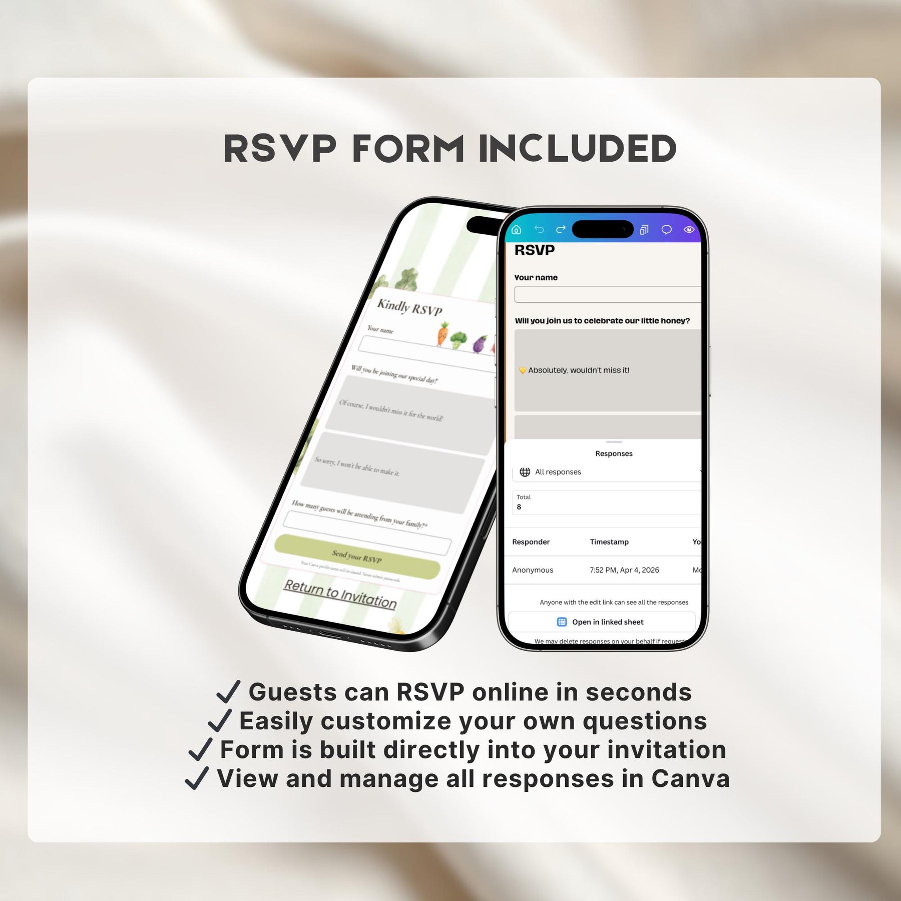 Locally Grown Baby Shower Invitation Website Template with RSVP | Editable Canva Digital Invite
