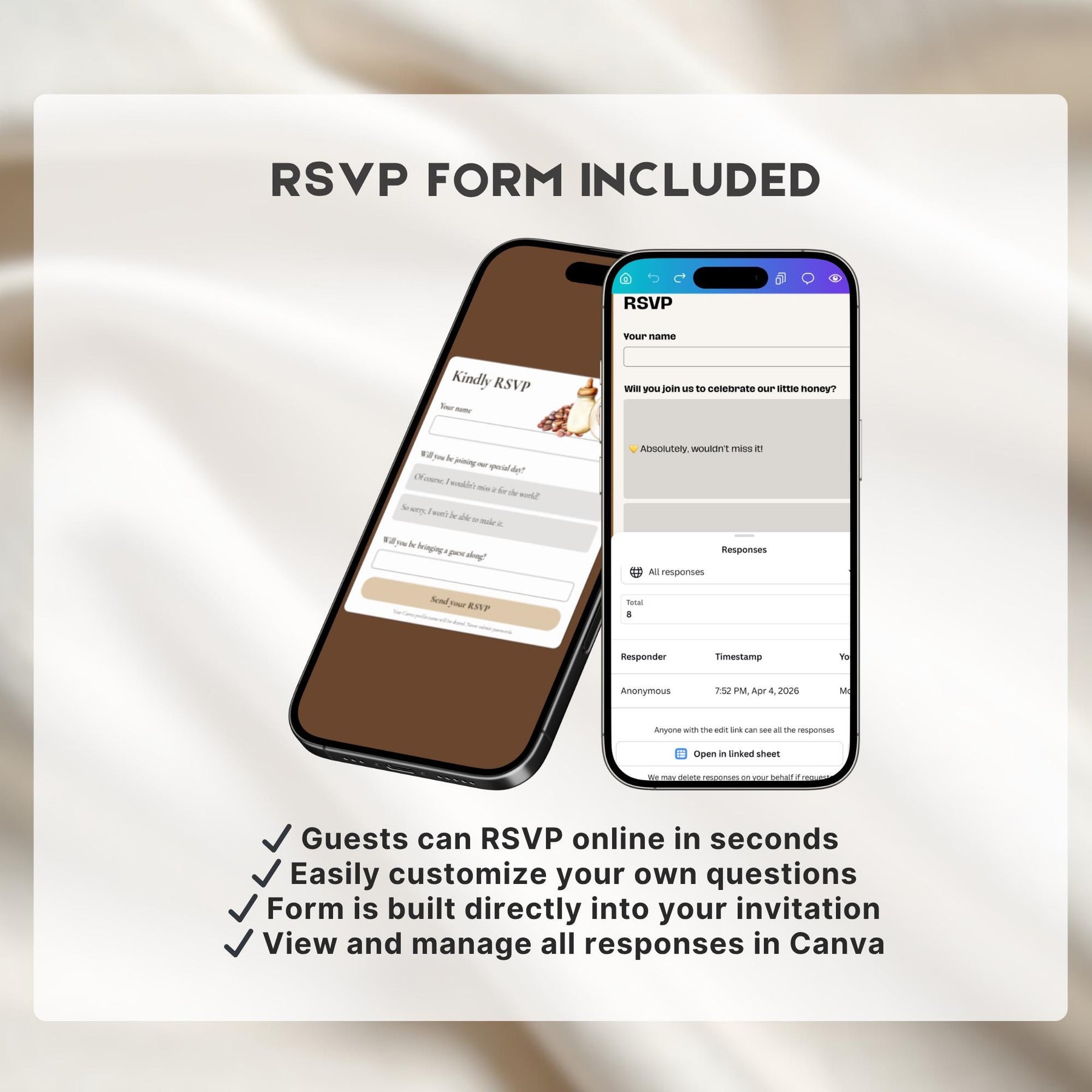Coffee Baby Shower Invitation Website Template | A Baby Is Brewing Baby Shower Invitation | Editable Canva Website Invitation