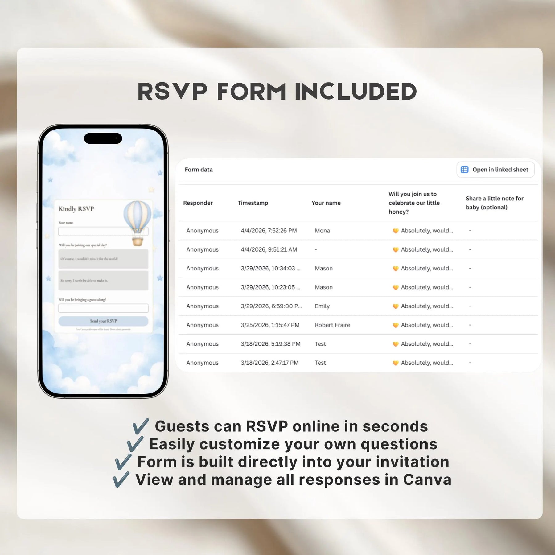 Baby Landing Soon Website Invitation Template | Canva RSVP