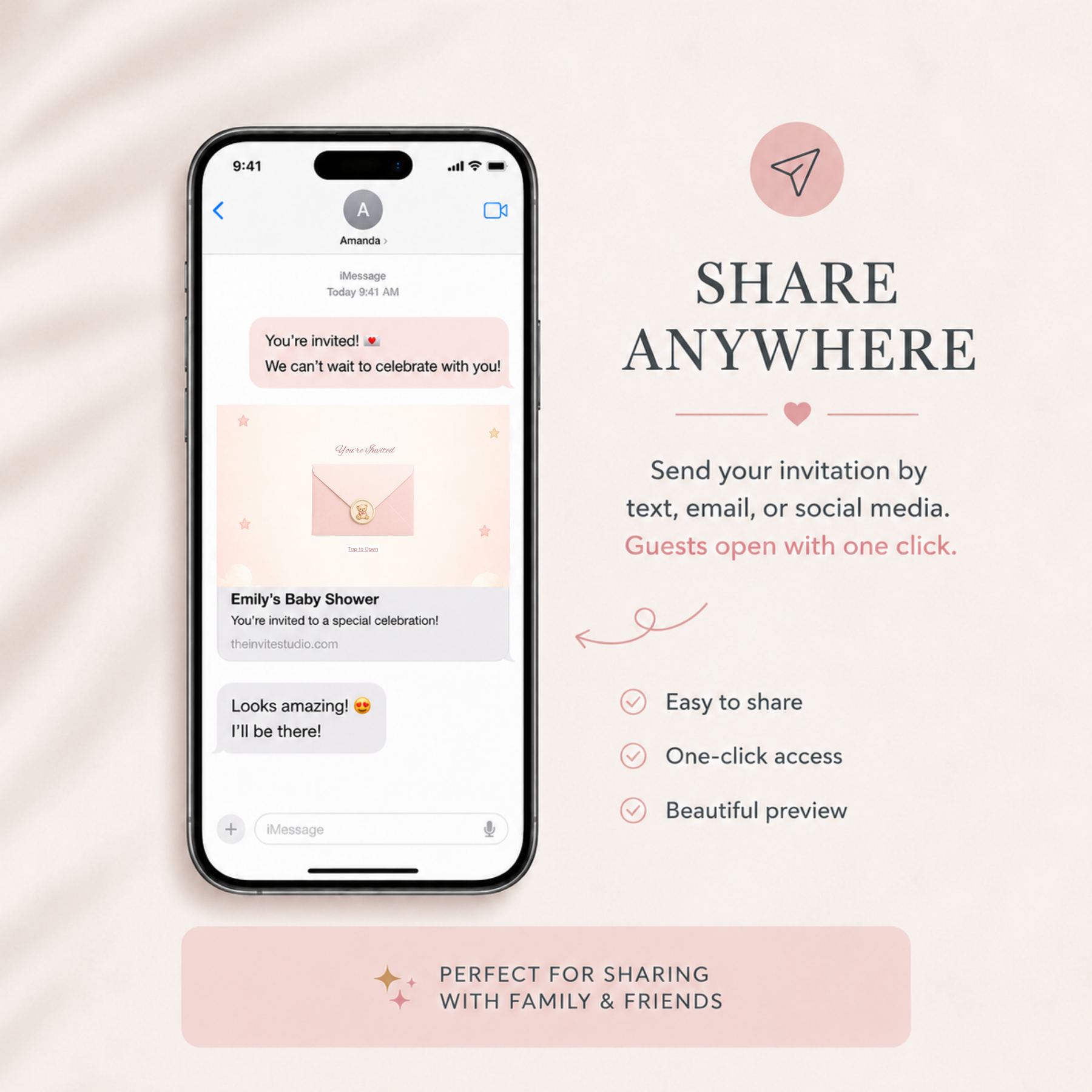 Pink Teddy Bear Baby Shower Website Invitation | Editable Canva RSVP Template