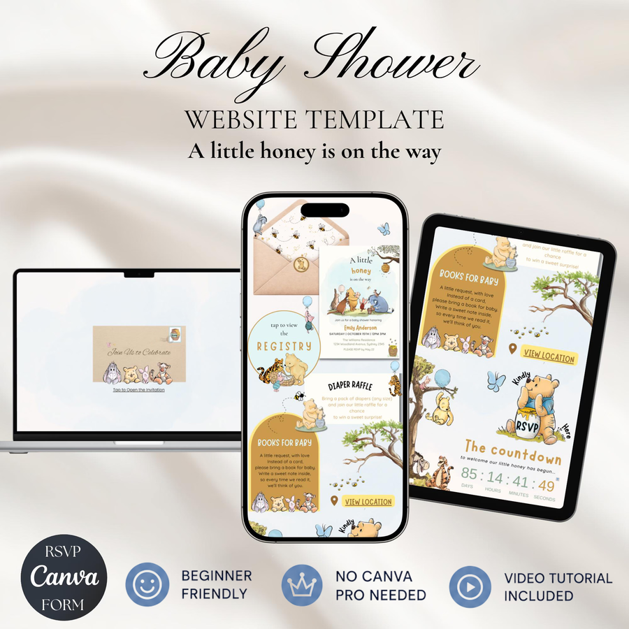 Winnie the Pooh Baby Shower Invitation