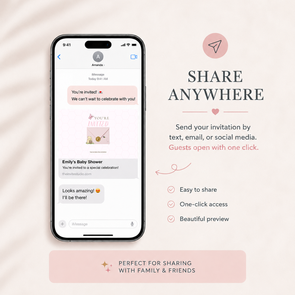 Winnie the Pooh Baby Shower Website Invitation with RSVP | Editable Canva Template for Girl
