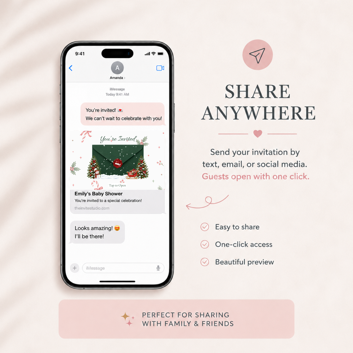 Merry Little Baby Shower | Santa Christmas Website Invitation with RSVP