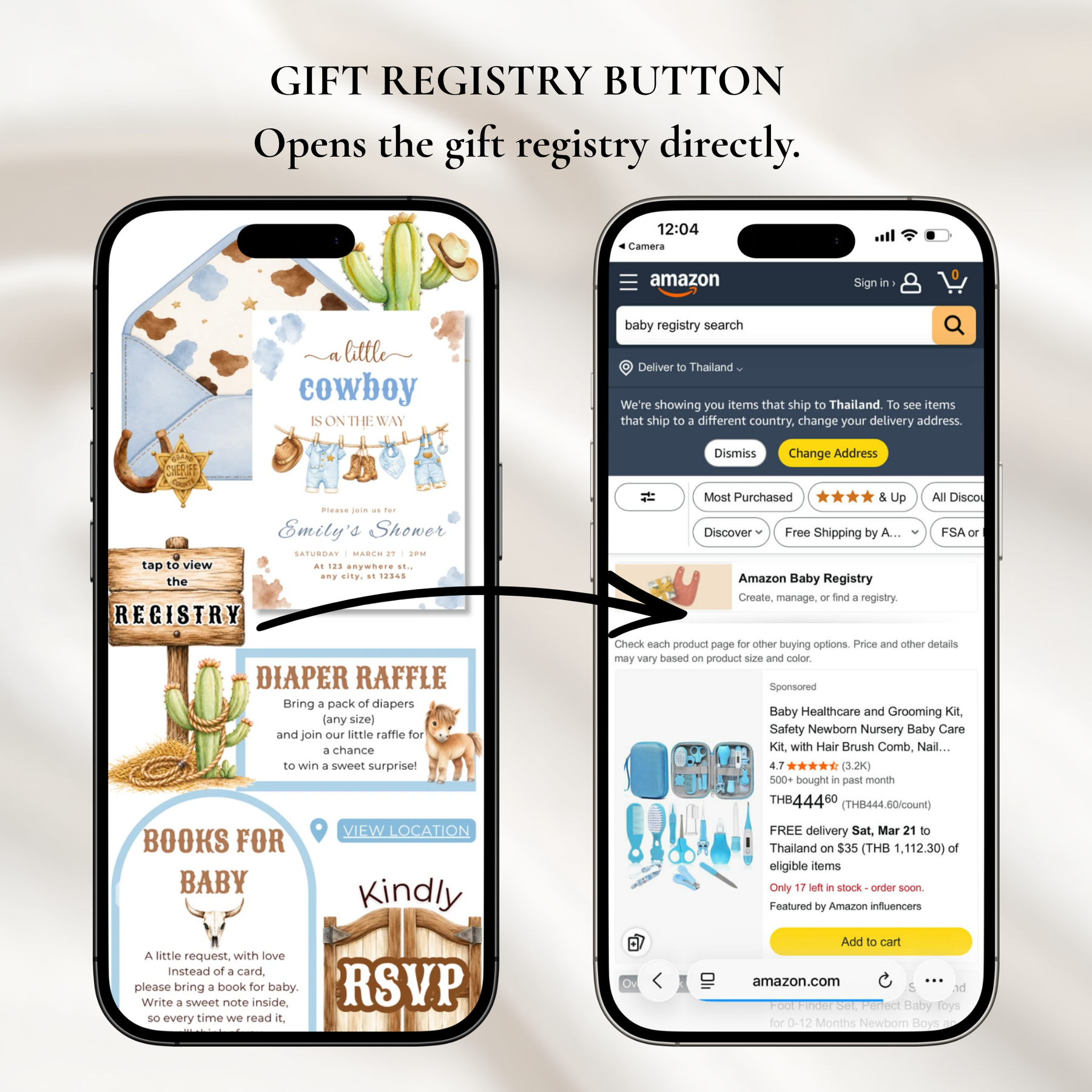 Cowboy Baby Shower Website Invitation with RSVP | Editable Canva Template